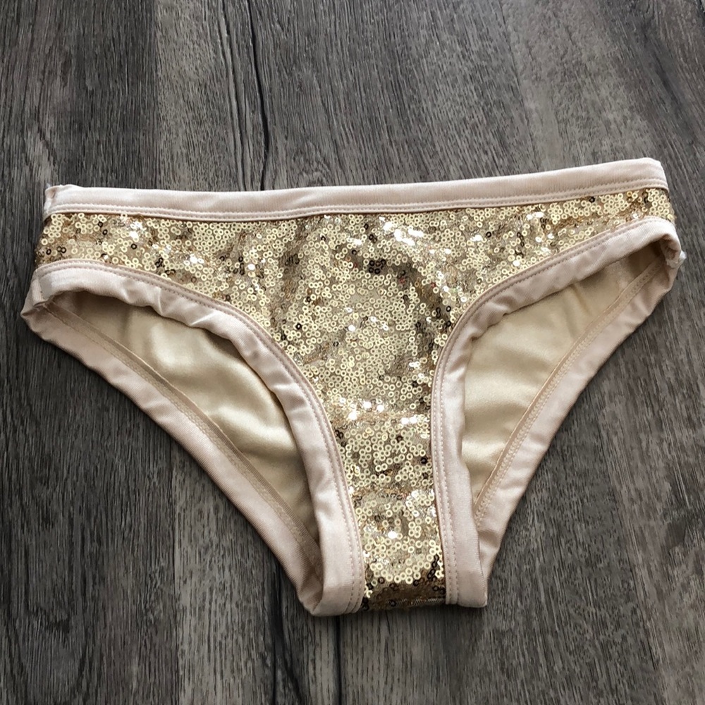 Sequin gold bikini bottom